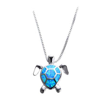 Blue Opal Turtle Necklace
