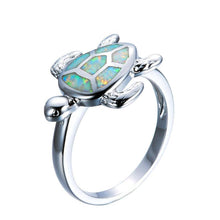 Blue Opal Turtle Ring
