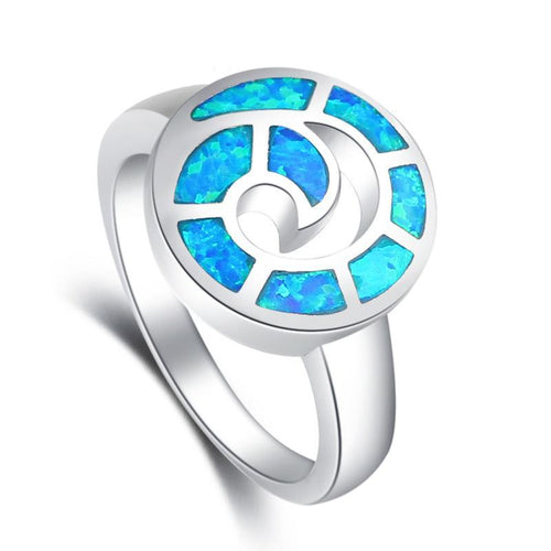 BlueFire Opal Shell Ring